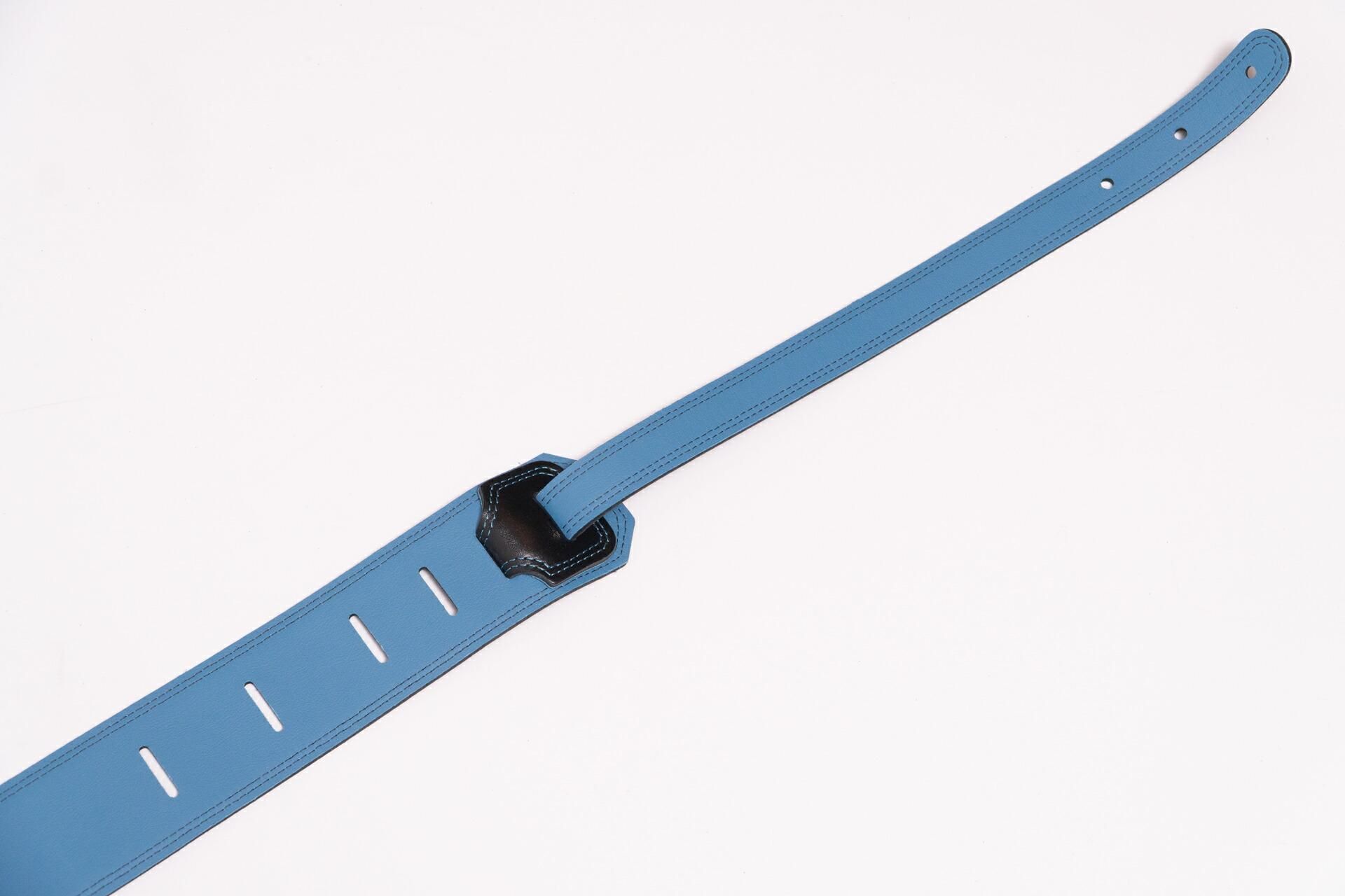 new】Moody Straps / 2.5 Inch Black/Sky Blue Leather Standard