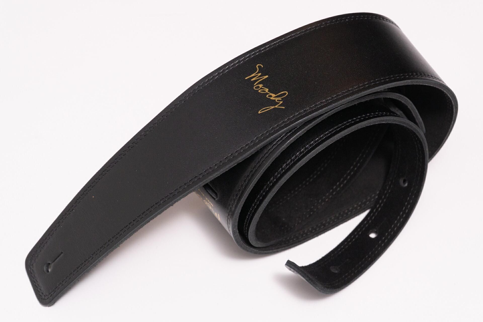 new】Moody Straps / 2.5 Inch Black/Black Suede Long Tail