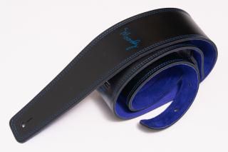 new】Moody Straps / 2.5 Inch Black/Sky Blue Leather Standard