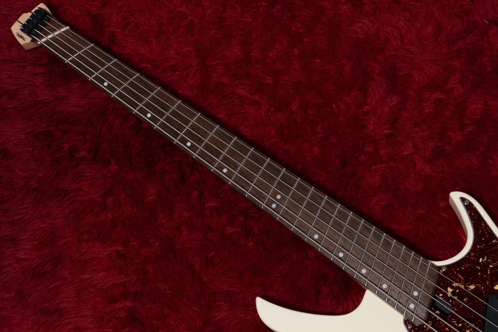 ベース HEX Guitars NB505 Ivory HEX NB505 5弦エレキベース アイボリー ケース付き new】HEX