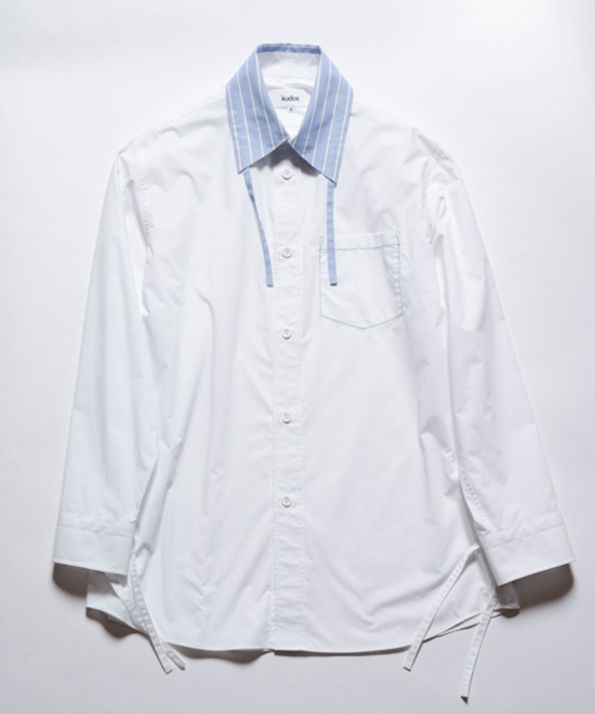 kudos<br />COLLAR STRINGS SHIRT PLAIN / WHITE<img class='new_mark_img2' src='https://img.shop-pro.jp/img/new/icons14.gif' style='border:none;display:inline;margin:0px;padding:0px;width:auto;' />