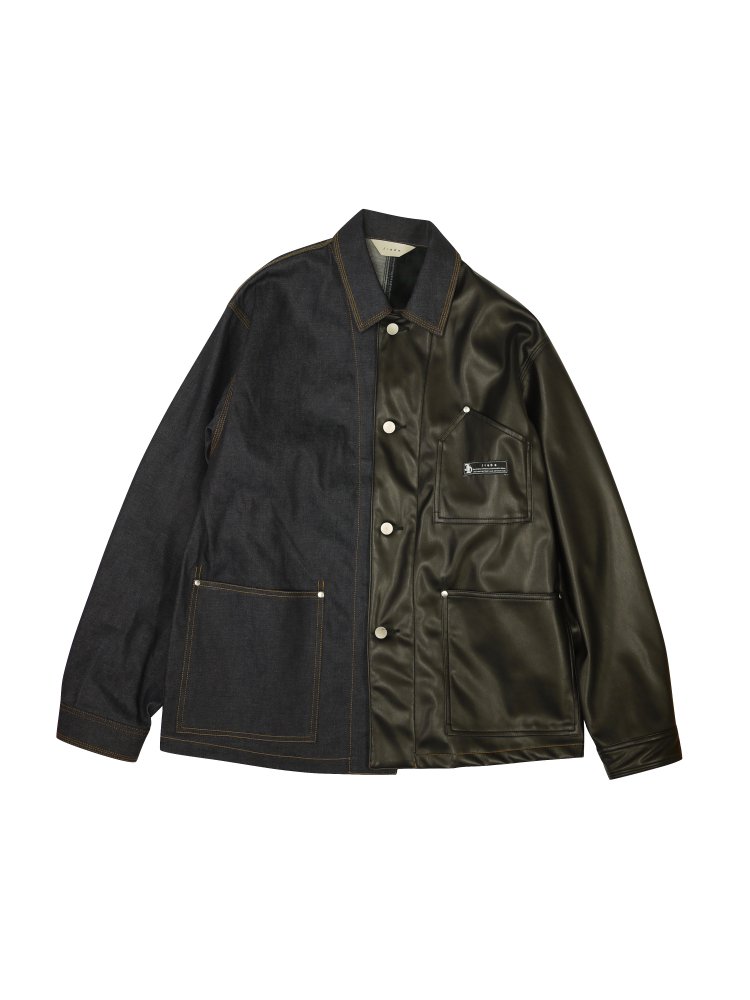 JieDa<br />SWITCHING COVERALLS / INDIGO/BLACK<img class='new_mark_img2' src='https://img.shop-pro.jp/img/new/icons47.gif' style='border:none;display:inline;margin:0px;padding:0px;width:auto;' />