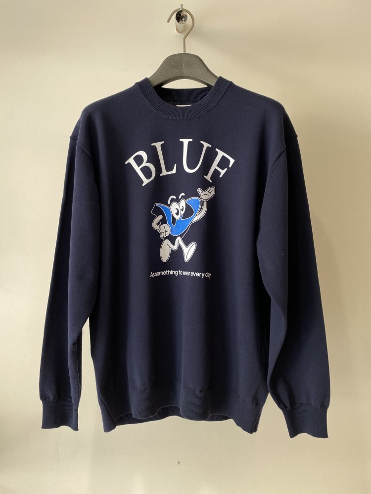 BLUFCAMP<br />Printed Cotton Sweater / Navy<img class='new_mark_img2' src='https://img.shop-pro.jp/img/new/icons47.gif' style='border:none;display:inline;margin:0px;padding:0px;width:auto;' />