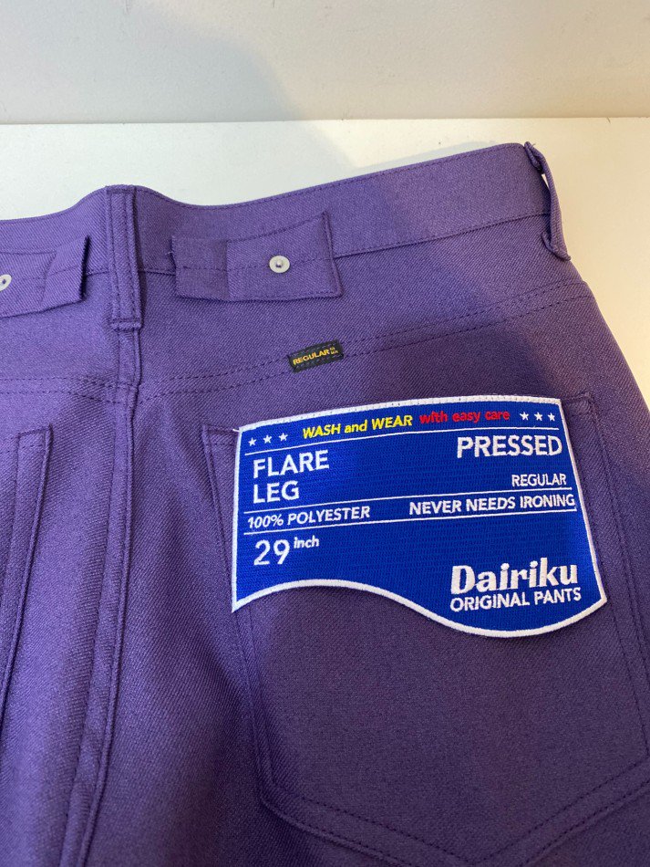 DAIRIKU<br />Flare Pressed Pants / Purple<img class='new_mark_img2' src='https://img.shop-pro.jp/img/new/icons14.gif' style='border:none;display:inline;margin:0px;padding:0px;width:auto;' />