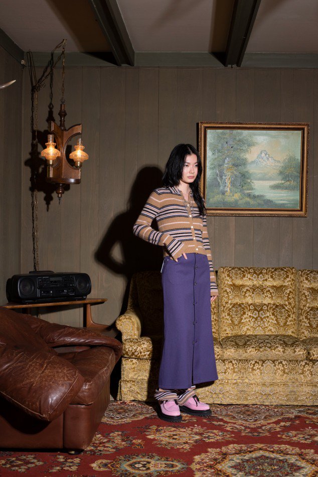 DAIRIKU<br />Long Polyester Skirt / Purple<img class='new_mark_img2' src='https://img.shop-pro.jp/img/new/icons14.gif' style='border:none;display:inline;margin:0px;padding:0px;width:auto;' />