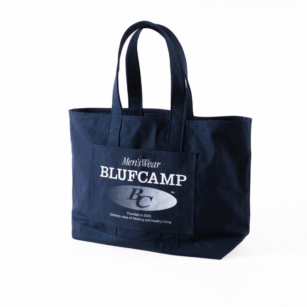BLUFCAMP<br />Printed Tote Bag-15oz Canvas / Navy<img class='new_mark_img2' src='https://img.shop-pro.jp/img/new/icons14.gif' style='border:none;display:inline;margin:0px;padding:0px;width:auto;' />