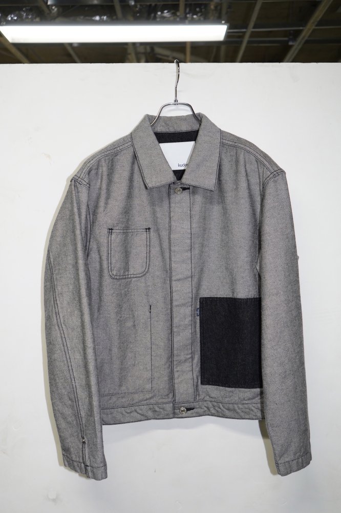 kudos<br />PATCH POCKET DENIM JACKET / GRAY<img class='new_mark_img2' src='https://img.shop-pro.jp/img/new/icons14.gif' style='border:none;display:inline;margin:0px;padding:0px;width:auto;' />