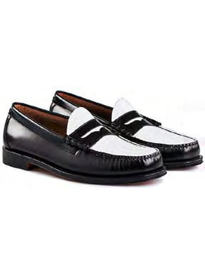 G.H.BASS<br />LARSON MOC PENNY / BLACK&WHITE (LEATHER SOLE) <img class='new_mark_img2' src='https://img.shop-pro.jp/img/new/icons14.gif' style='border:none;display:inline;margin:0px;padding:0px;width:auto;' />