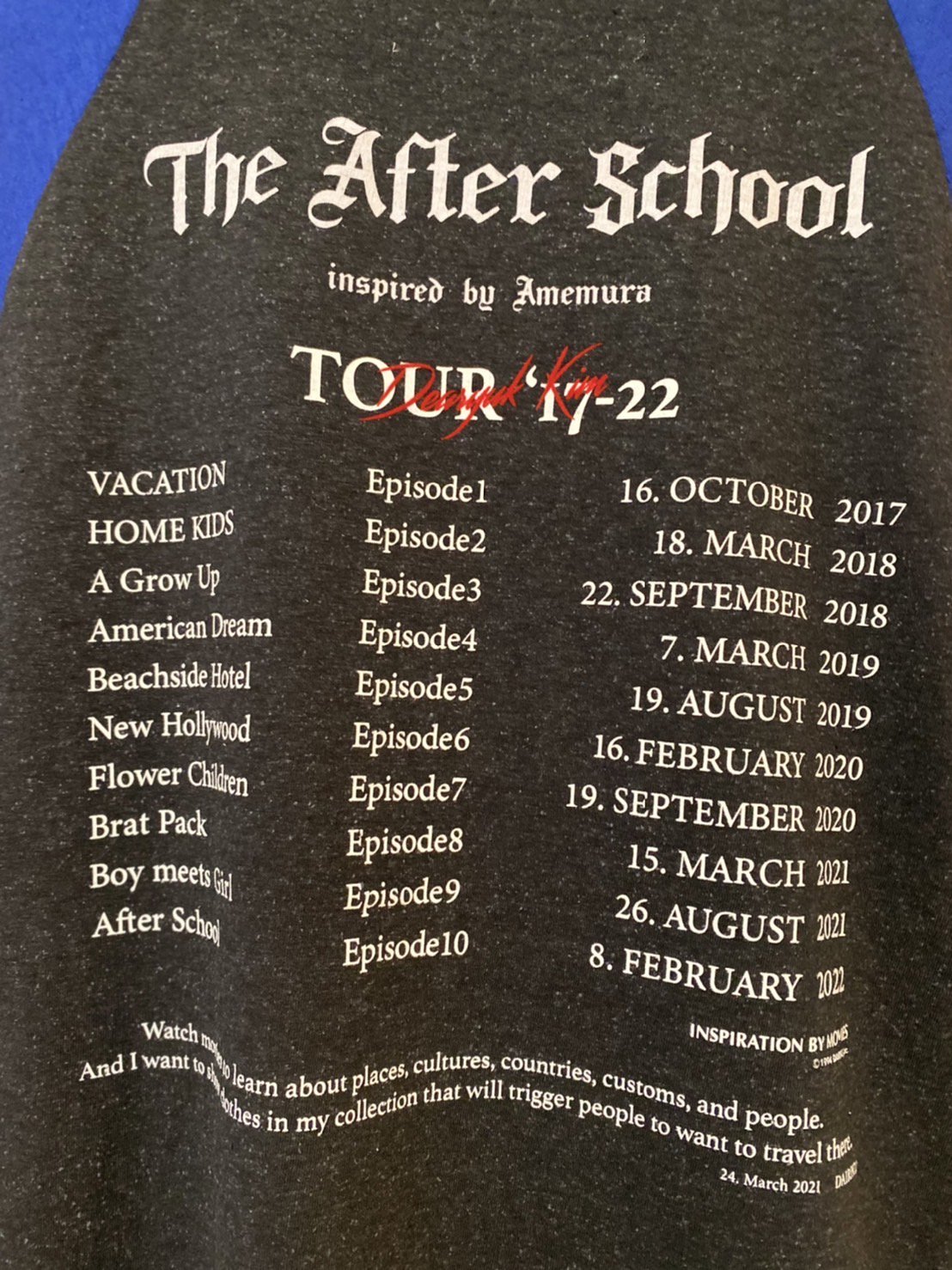 DAIRIKU<br />The After School Tour Raglan Tee / Black&Blue<img class='new_mark_img2' src='https://img.shop-pro.jp/img/new/icons14.gif' style='border:none;display:inline;margin:0px;padding:0px;width:auto;' />