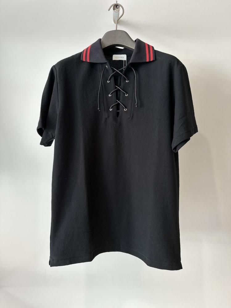 LITTLEBIG<br />S/S Lace-Up Polo SH / Black<img class='new_mark_img2' src='https://img.shop-pro.jp/img/new/icons14.gif' style='border:none;display:inline;margin:0px;padding:0px;width:auto;' />