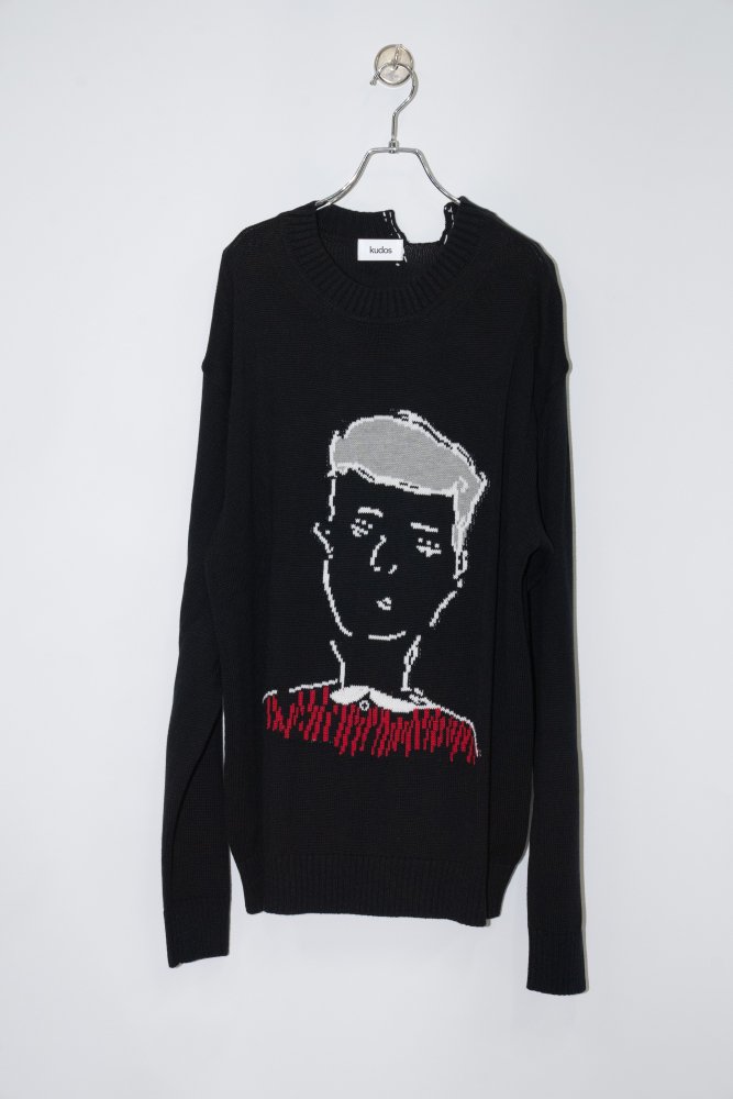 kudos<br />portrait of a man pullover / BLACK<img class='new_mark_img2' src='https://img.shop-pro.jp/img/new/icons14.gif' style='border:none;display:inline;margin:0px;padding:0px;width:auto;' />