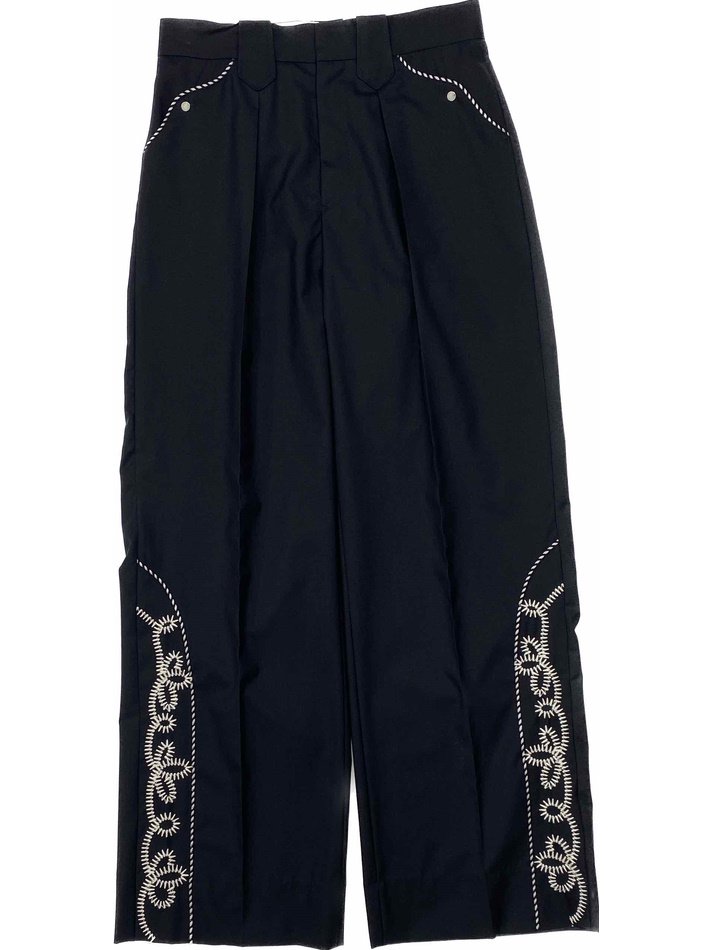 DAIRIKU<br />Embroidery Western Wide Slacks / Black<img class='new_mark_img2' src='https://img.shop-pro.jp/img/new/icons47.gif' style='border:none;display:inline;margin:0px;padding:0px;width:auto;' />