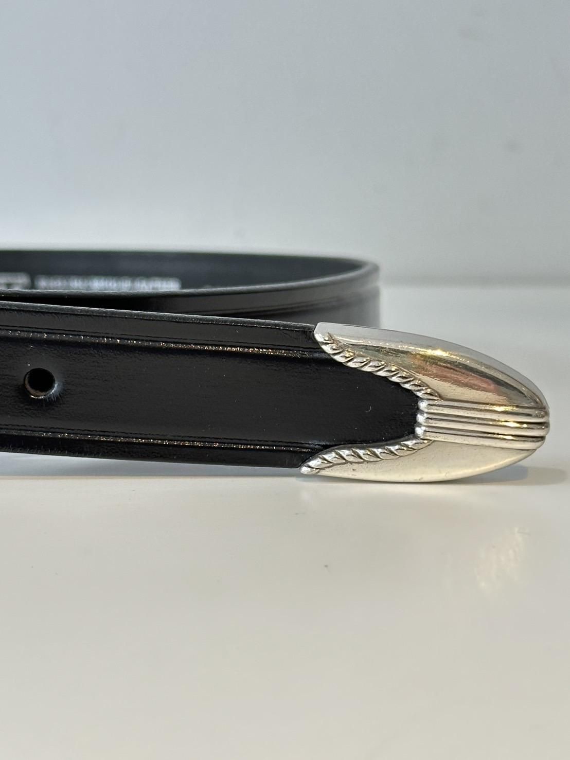 TORY LEATHER3-PIECE SILVER BUCKLE BELT / BLACK×NICKEL - Bora TORY LEATHER3-PIECE SILVER BUCKLE BELT / BLACK×NICKEL - Bora