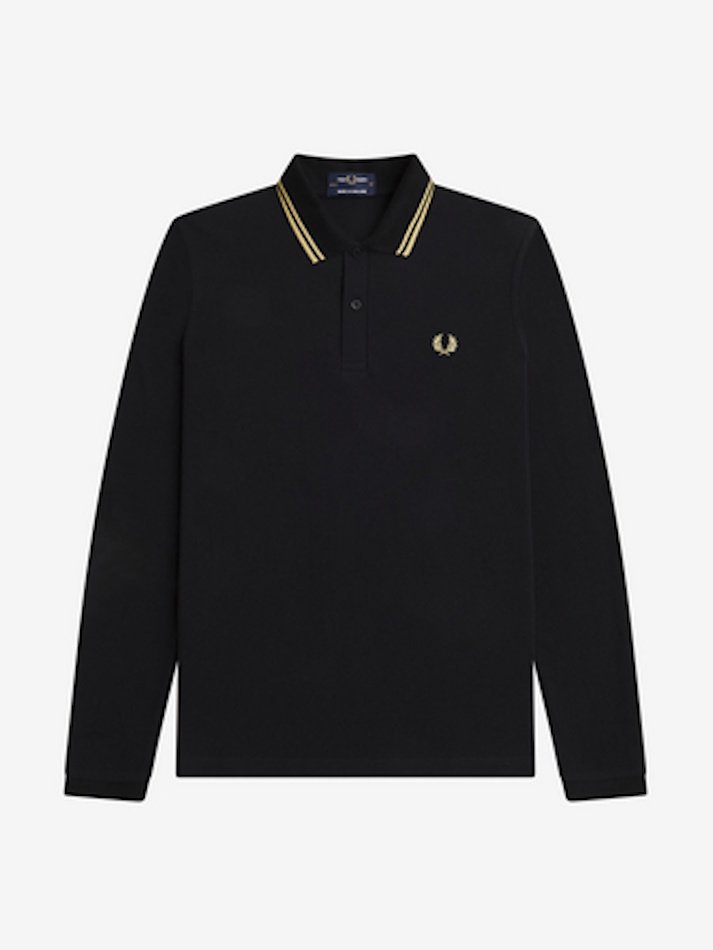 FRED PERRY<br />TWIN TIPPED LONG SLEEVE FP SHIRT / BLACKCHAMPAGNE<img class='new_mark_img2' src='https://img.shop-pro.jp/img/new/icons47.gif' style='border:none;display:inline;margin:0px;padding:0px;width:auto;' />