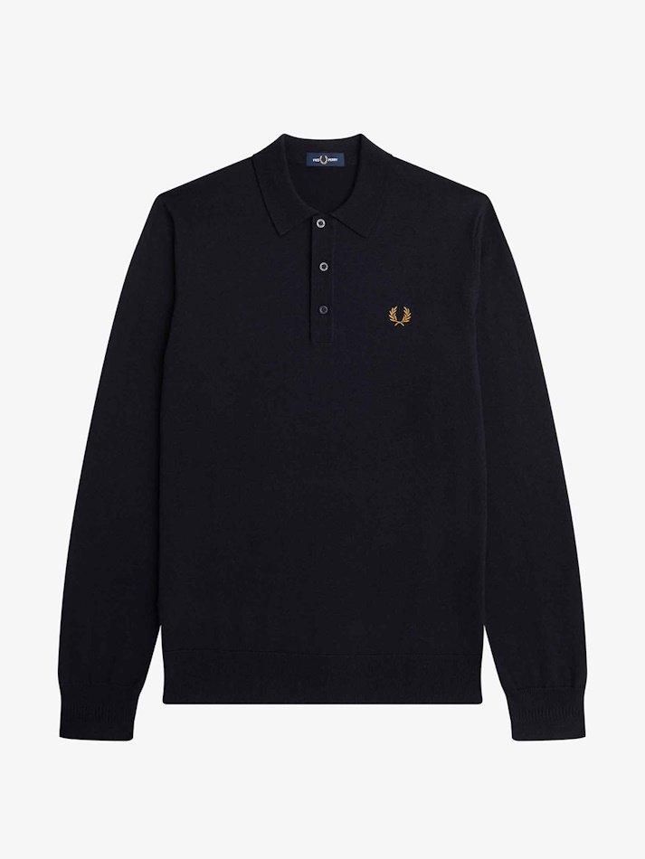 FRED PERRY<br />CLASSIC KNITTED SHIRT LS / NAVY<img class='new_mark_img2' src='https://img.shop-pro.jp/img/new/icons14.gif' style='border:none;display:inline;margin:0px;padding:0px;width:auto;' />