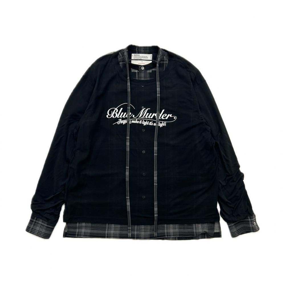 DAIRIKU<br />Skelton Layered Check Tie Shirt /  Black&Grey <img class='new_mark_img2' src='https://img.shop-pro.jp/img/new/icons47.gif' style='border:none;display:inline;margin:0px;padding:0px;width:auto;' />