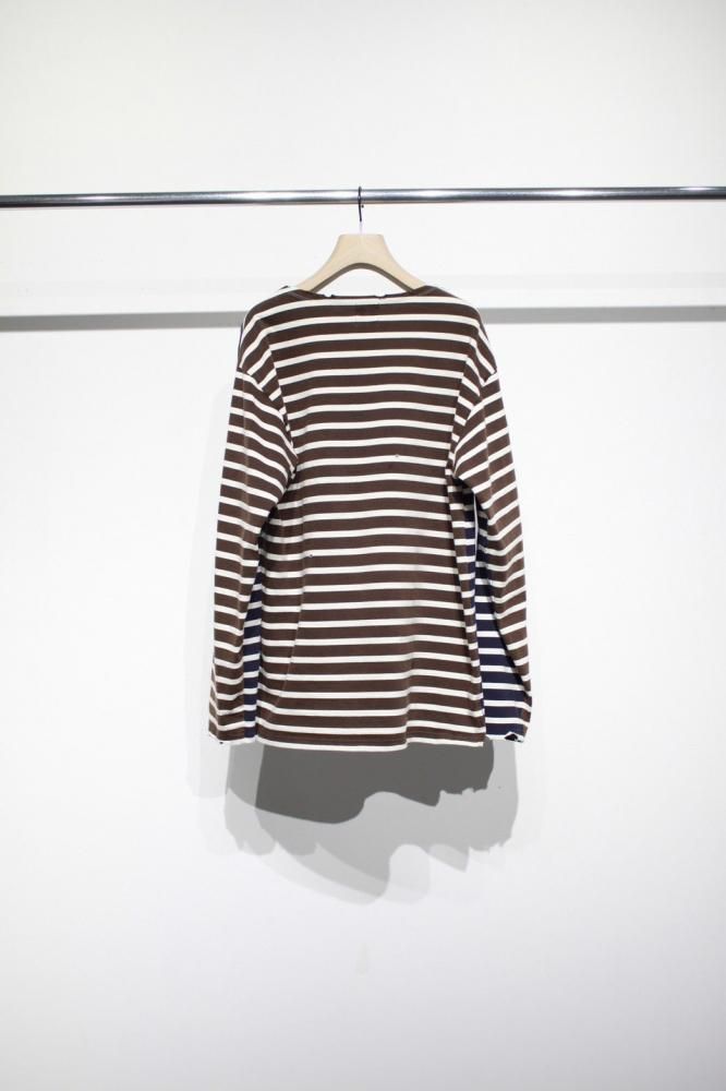 soe<br />Front/Back Swiching Basque Shirt /NAVYBROWNWHITE <img class='new_mark_img2' src='https://img.shop-pro.jp/img/new/icons47.gif' style='border:none;display:inline;margin:0px;padding:0px;width:auto;' />