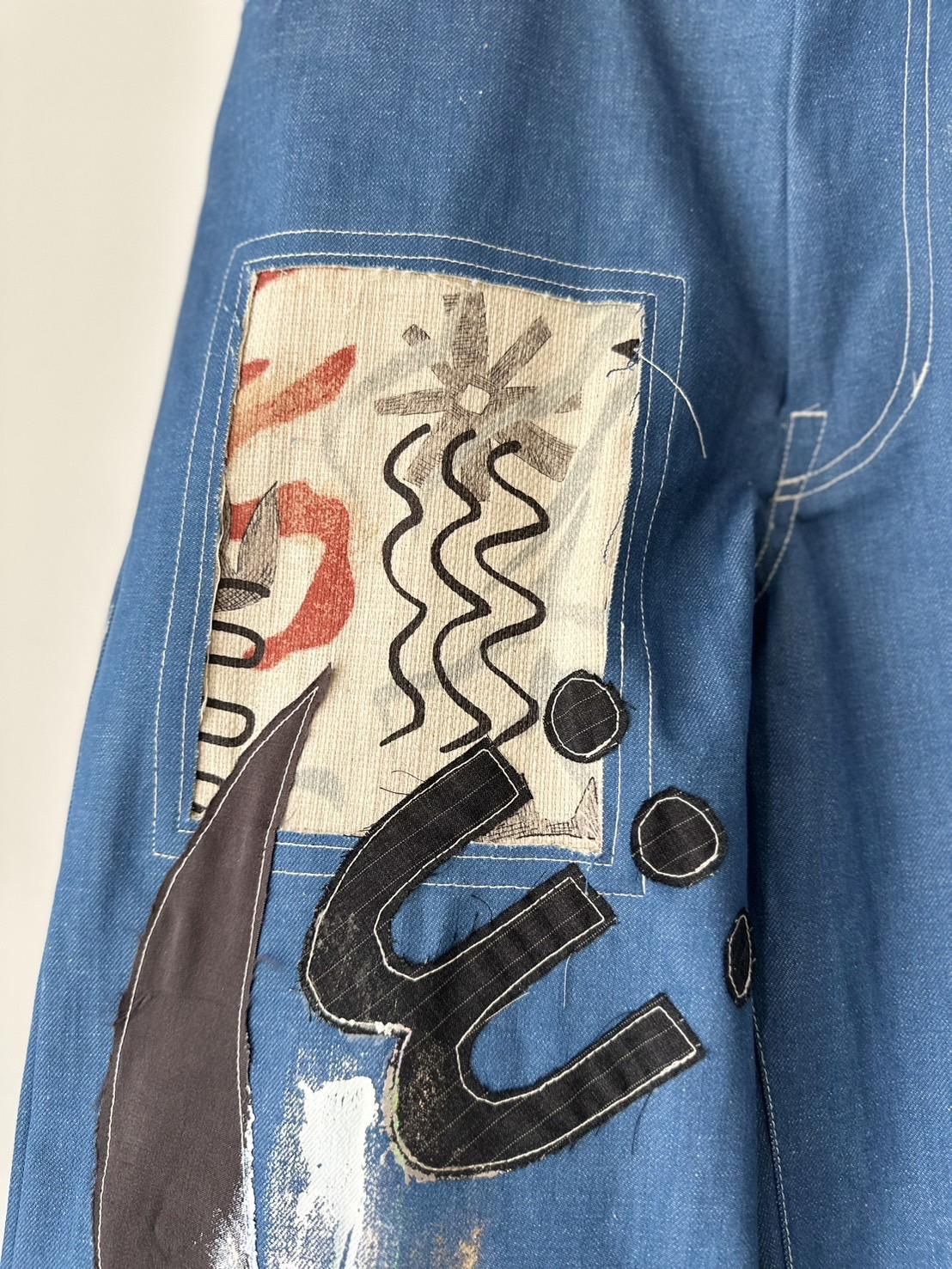EMAM<br />Patchwork painted denim pants / INDIGO<img class='new_mark_img2' src='https://img.shop-pro.jp/img/new/icons47.gif' style='border:none;display:inline;margin:0px;padding:0px;width:auto;' />