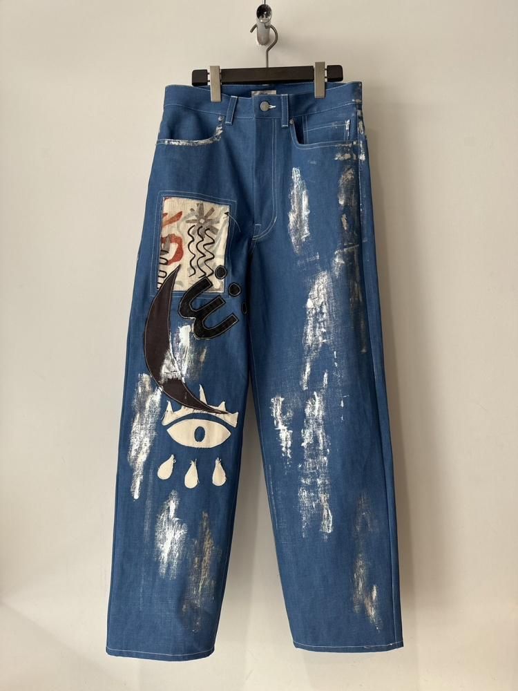 EMAM<br />Patchwork painted denim pants / INDIGO<img class='new_mark_img2' src='https://img.shop-pro.jp/img/new/icons47.gif' style='border:none;display:inline;margin:0px;padding:0px;width:auto;' />