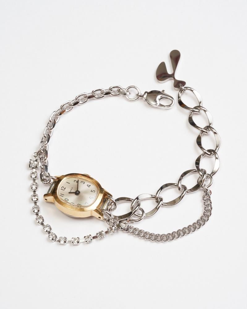 HIDAKA<br />MIX CHAIN WATCH BRACELET / SILVER<img class='new_mark_img2' src='https://img.shop-pro.jp/img/new/icons47.gif' style='border:none;display:inline;margin:0px;padding:0px;width:auto;' />