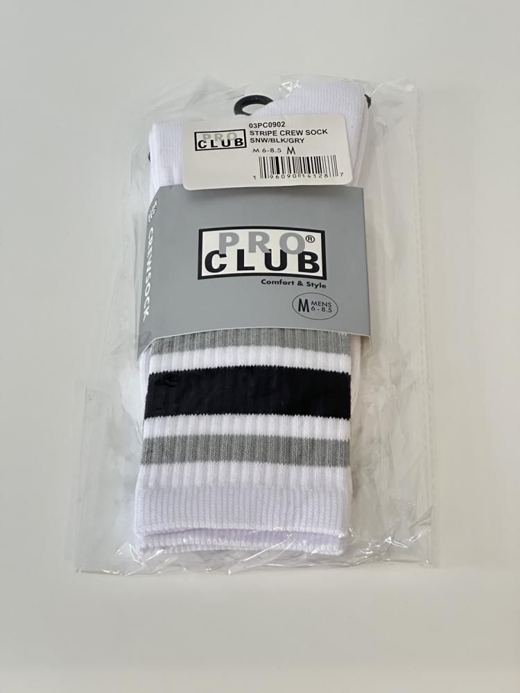 PRO CLUB<br />Stripe Crew Socks / White&Black&Grey<img class='new_mark_img2' src='https://img.shop-pro.jp/img/new/icons47.gif' style='border:none;display:inline;margin:0px;padding:0px;width:auto;' />