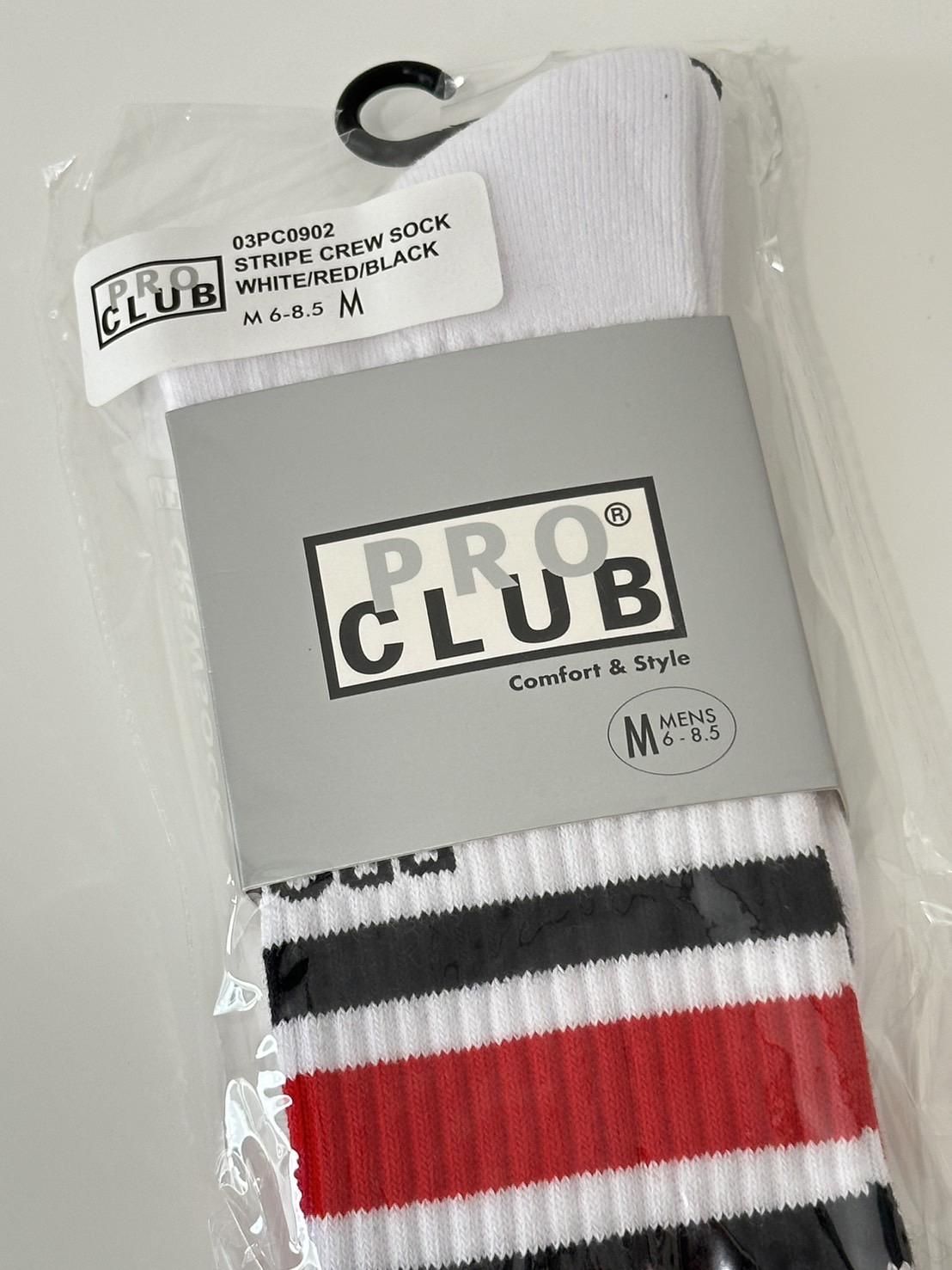 PRO CLUB<br />Stripe Crew Socks / White&Red&Black<img class='new_mark_img2' src='https://img.shop-pro.jp/img/new/icons47.gif' style='border:none;display:inline;margin:0px;padding:0px;width:auto;' />