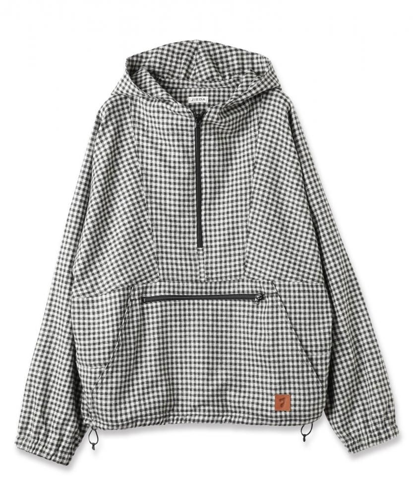 JIEDA<br />CHECK PULLOVER PARKA / WHITEBLACK<img class='new_mark_img2' src='https://img.shop-pro.jp/img/new/icons14.gif' style='border:none;display:inline;margin:0px;padding:0px;width:auto;' />