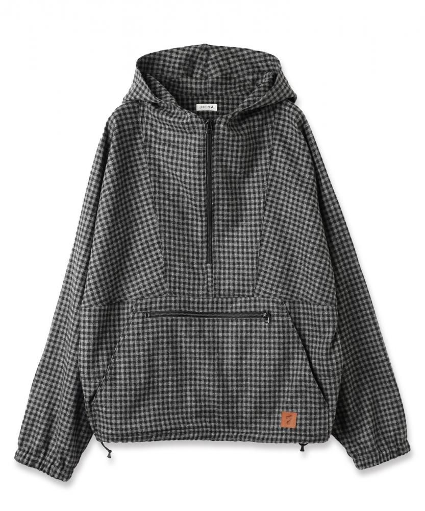 JIEDA<br />CHECK PULLOVER PARKA / GRAYBLACK<img class='new_mark_img2' src='https://img.shop-pro.jp/img/new/icons47.gif' style='border:none;display:inline;margin:0px;padding:0px;width:auto;' />
