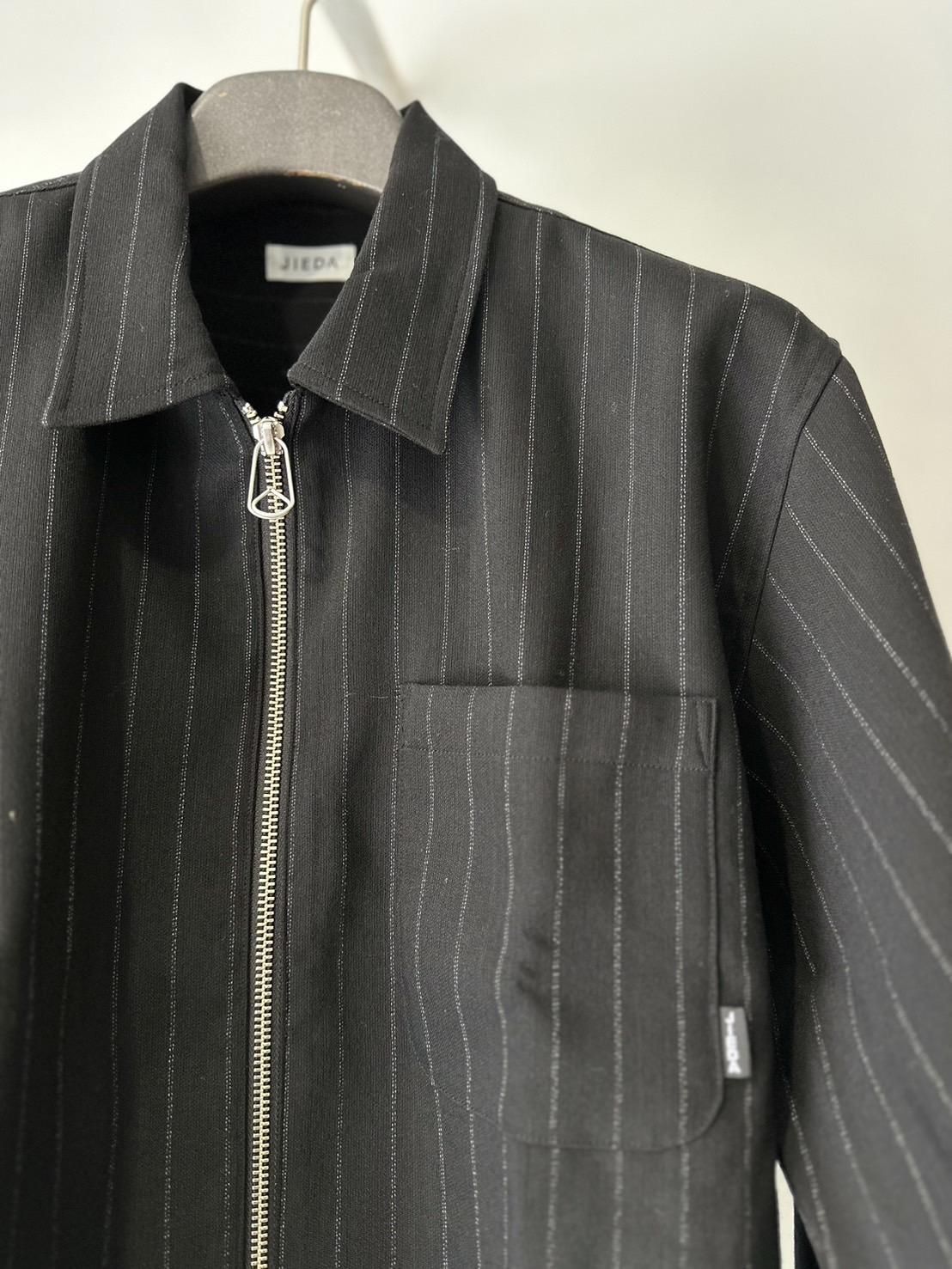 JIEDA<br />WOOL STRIPE ZIP SHIRT / BLACK<img class='new_mark_img2' src='https://img.shop-pro.jp/img/new/icons47.gif' style='border:none;display:inline;margin:0px;padding:0px;width:auto;' />