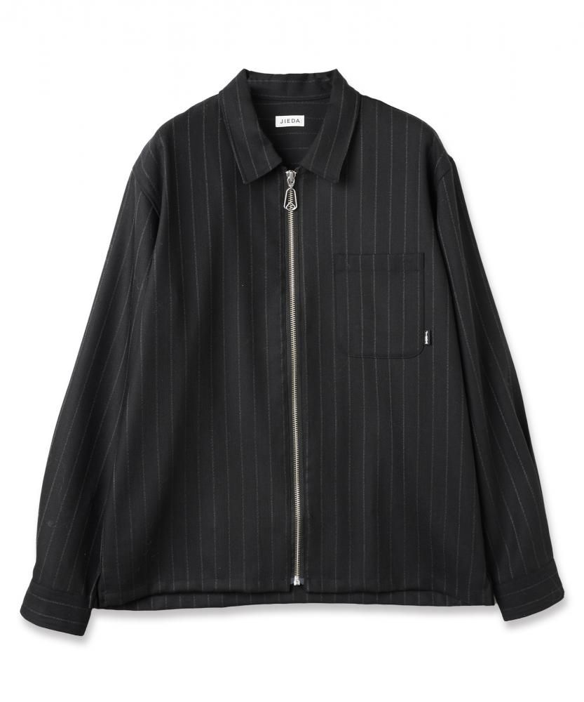 JIEDA<br />WOOL STRIPE ZIP SHIRT / BLACK<img class='new_mark_img2' src='https://img.shop-pro.jp/img/new/icons14.gif' style='border:none;display:inline;margin:0px;padding:0px;width:auto;' />