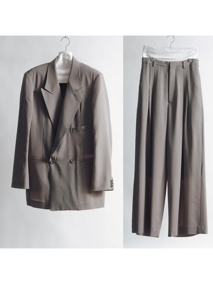 SOSHIOTSUKI<br />INTERLINING POCKET WOOL SERGE JACKET&WOOL SERGE HI-WAIST TROUSERS SET / GRAY<img class='new_mark_img2' src='https://img.shop-pro.jp/img/new/icons47.gif' style='border:none;display:inline;margin:0px;padding:0px;width:auto;' />