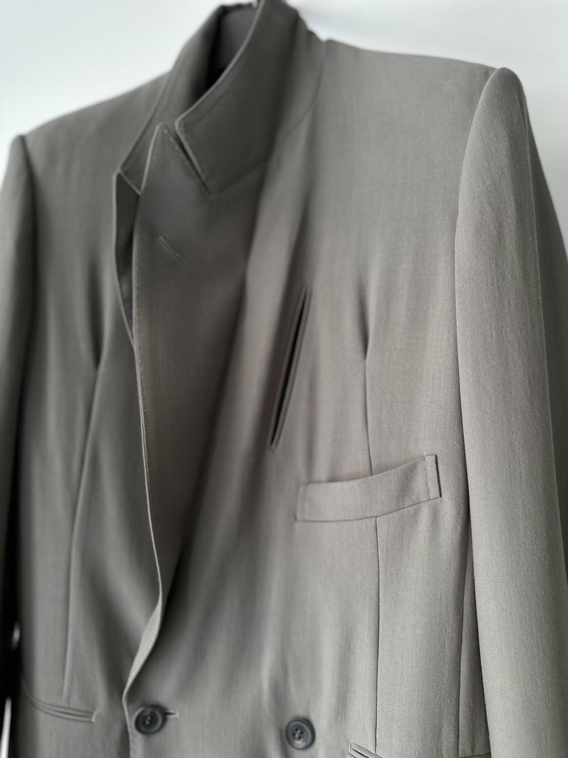 SOSHIOTSUKI<br />INTERLINING POCKET WOOL SERGE JACKET&WOOL SERGE HI-WAIST TROUSERS SET / GRAY<img class='new_mark_img2' src='https://img.shop-pro.jp/img/new/icons47.gif' style='border:none;display:inline;margin:0px;padding:0px;width:auto;' />