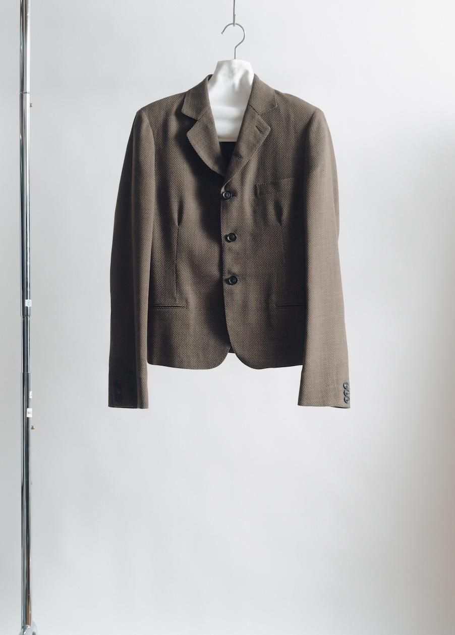 SOSHIOTSUKI<br />WOOL SERGE SLIM FIT JACKET&WOOL SERGE HI-WAIST TROUSERS SET / BROWN<img class='new_mark_img2' src='https://img.shop-pro.jp/img/new/icons47.gif' style='border:none;display:inline;margin:0px;padding:0px;width:auto;' />