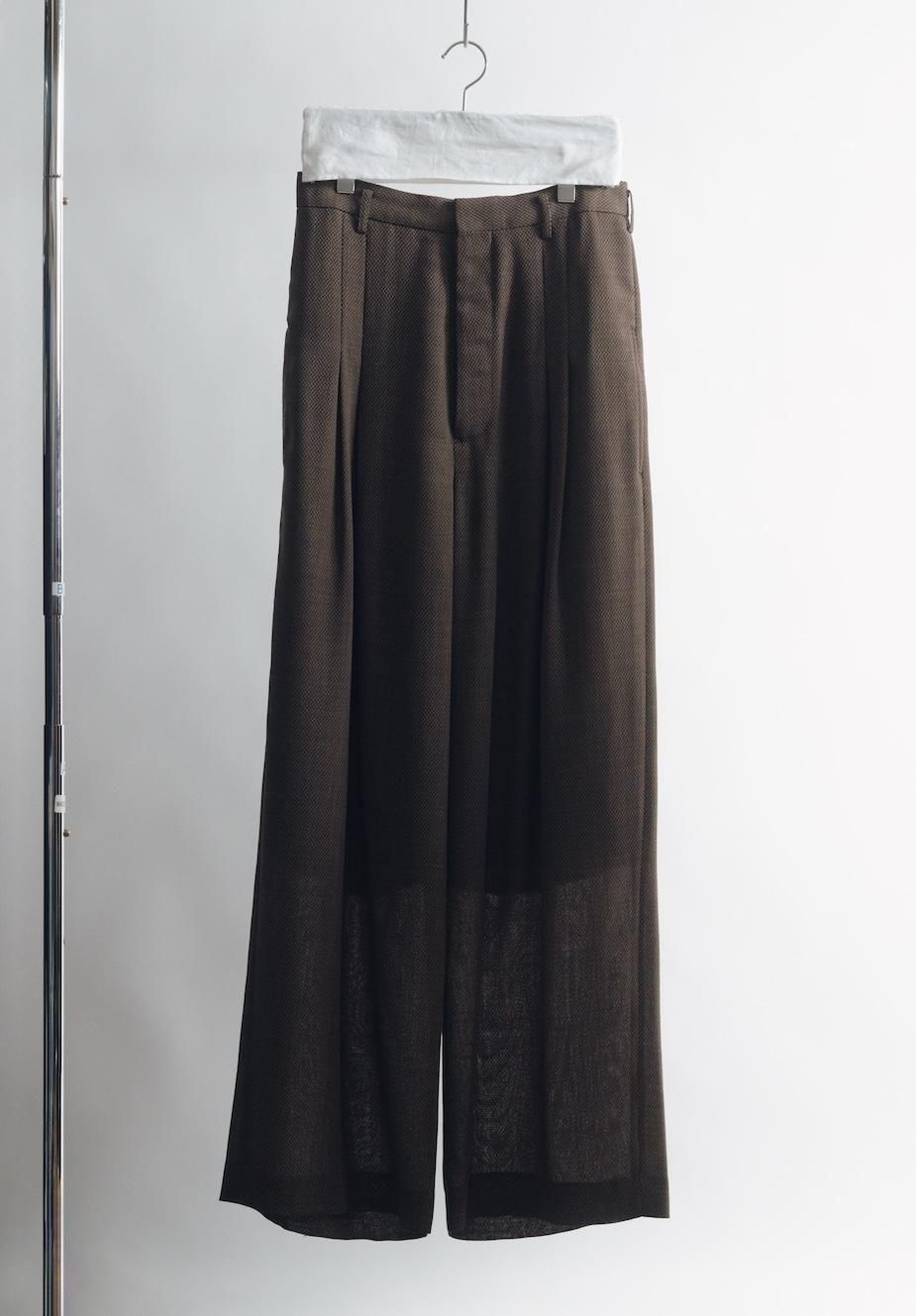 SOSHIOTSUKI<br />WOOL SERGE SLIM FIT JACKET&WOOL SERGE HI-WAIST TROUSERS SET / BROWN<img class='new_mark_img2' src='https://img.shop-pro.jp/img/new/icons47.gif' style='border:none;display:inline;margin:0px;padding:0px;width:auto;' />