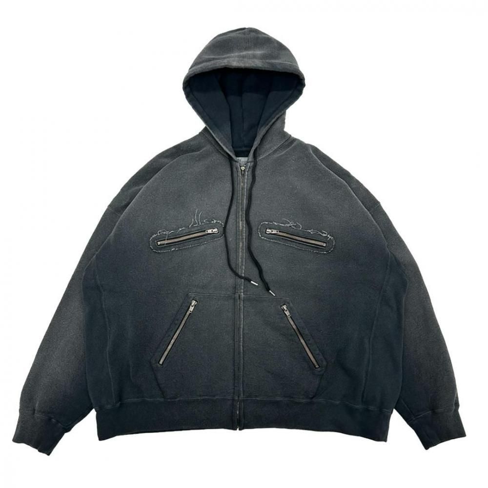 DAIRIKU<br />5-Zip Vintage Dyed Hoodie / Black<img class='new_mark_img2' src='https://img.shop-pro.jp/img/new/icons47.gif' style='border:none;display:inline;margin:0px;padding:0px;width:auto;' />