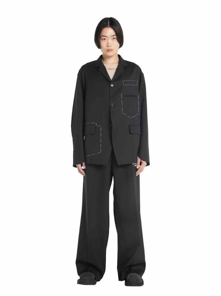 DAIRIKU<br />Draiping Tailored jacket & TATTOO Adjuster Wide Slacks SET / Black<img class='new_mark_img2' src='https://img.shop-pro.jp/img/new/icons14.gif' style='border:none;display:inline;margin:0px;padding:0px;width:auto;' />