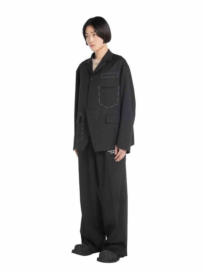 DAIRIKU<br />Draiping Tailored jacket & TATTOO Adjuster Wide Slacks SET / Black<img class='new_mark_img2' src='https://img.shop-pro.jp/img/new/icons14.gif' style='border:none;display:inline;margin:0px;padding:0px;width:auto;' />