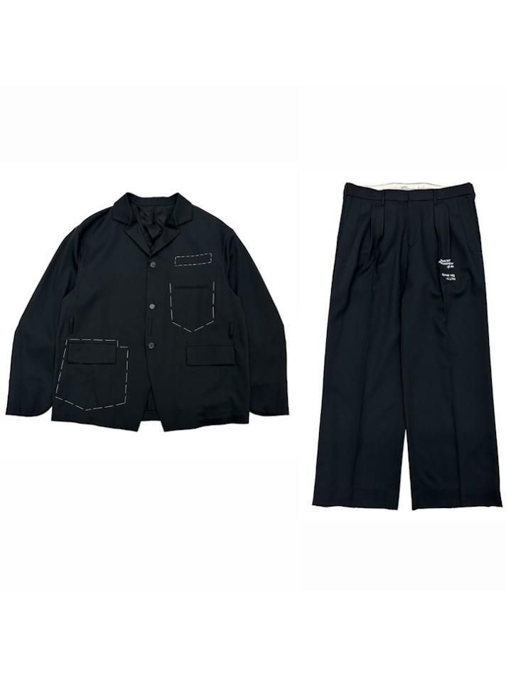 DAIRIKU<br />Draiping Tailored jacket & TATTOO Adjuster Wide Slacks SET / Black<img class='new_mark_img2' src='https://img.shop-pro.jp/img/new/icons14.gif' style='border:none;display:inline;margin:0px;padding:0px;width:auto;' />
