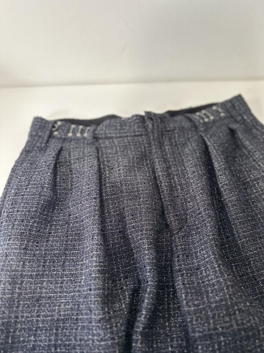 DAIRIKU<br />Adjuster Tweed Wide Slacks / Navy<img class='new_mark_img2' src='https://img.shop-pro.jp/img/new/icons47.gif' style='border:none;display:inline;margin:0px;padding:0px;width:auto;' />