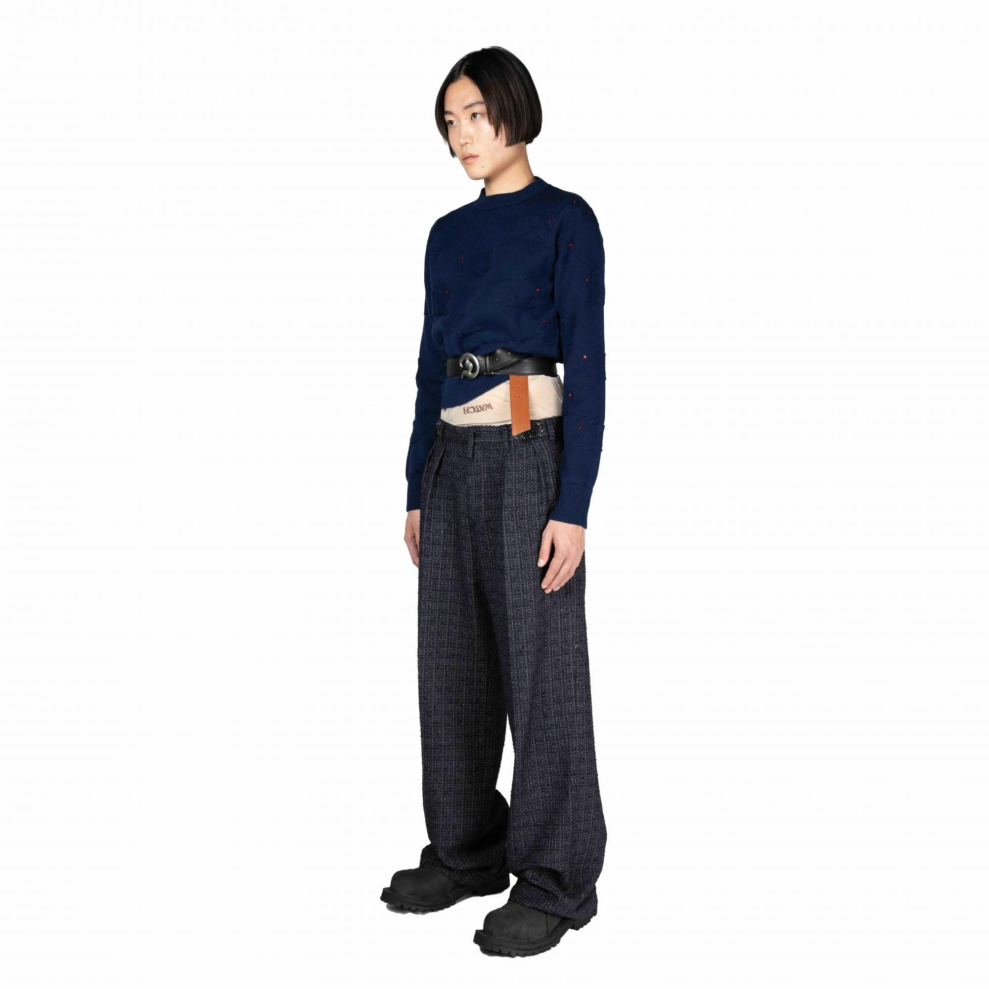 DAIRIKU<br />Adjuster Tweed Wide Slacks / Navy<img class='new_mark_img2' src='https://img.shop-pro.jp/img/new/icons47.gif' style='border:none;display:inline;margin:0px;padding:0px;width:auto;' />