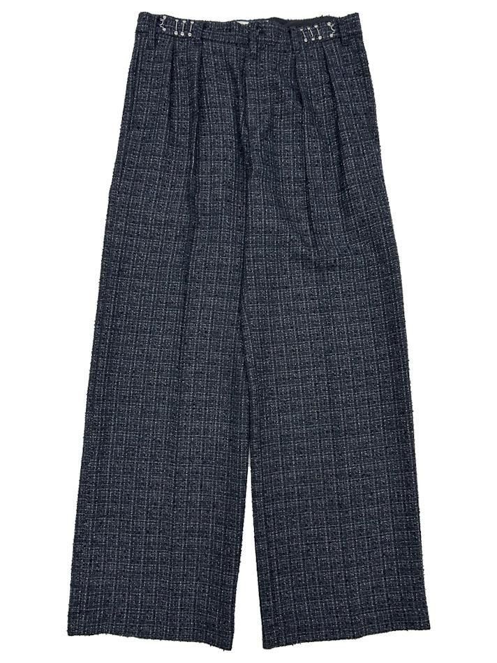 DAIRIKU<br />Adjuster Tweed Wide Slacks / Navy<img class='new_mark_img2' src='https://img.shop-pro.jp/img/new/icons47.gif' style='border:none;display:inline;margin:0px;padding:0px;width:auto;' />