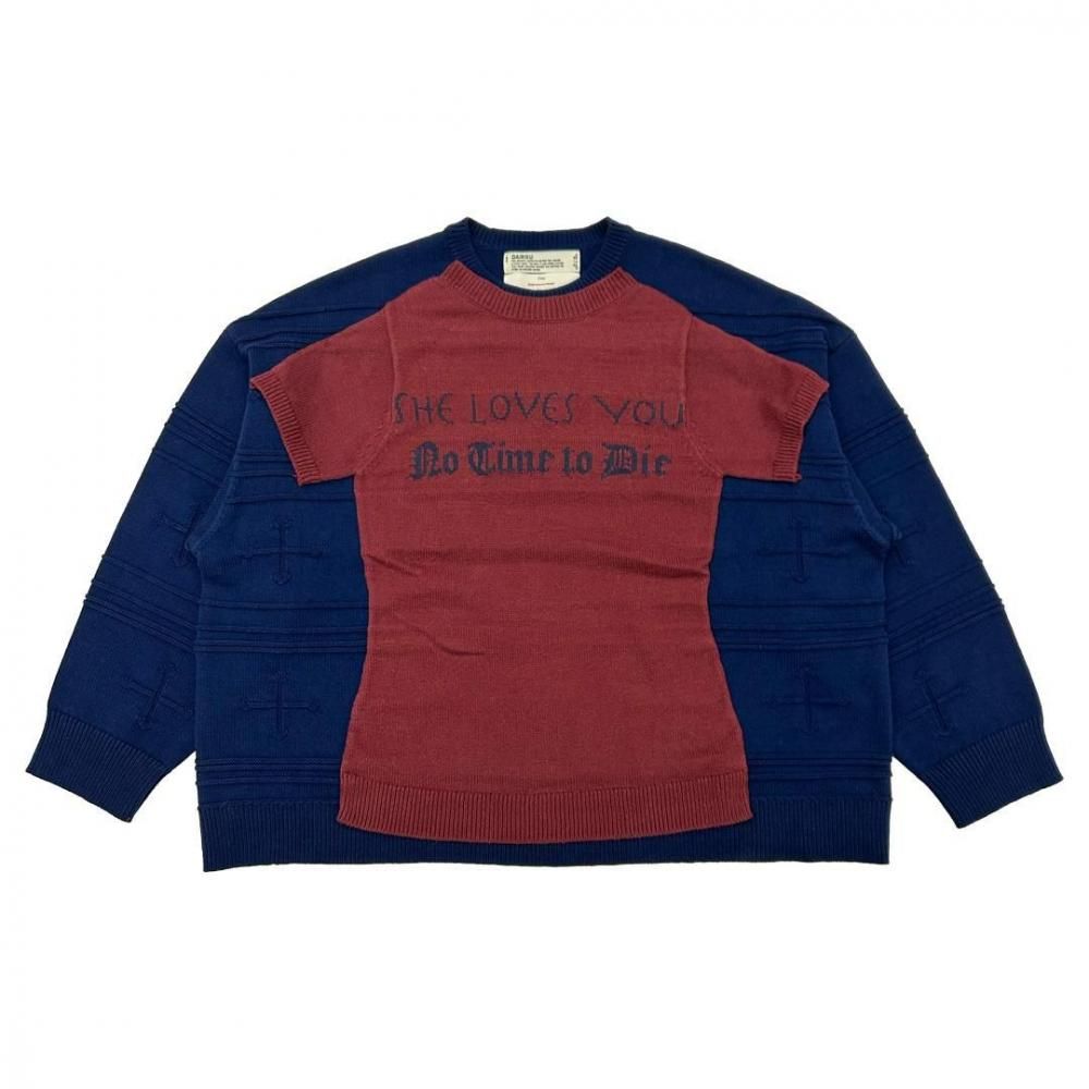 DAIRIKU<br />Docking Lettered Knit / Bordeaux&Navy<img class='new_mark_img2' src='https://img.shop-pro.jp/img/new/icons14.gif' style='border:none;display:inline;margin:0px;padding:0px;width:auto;' />