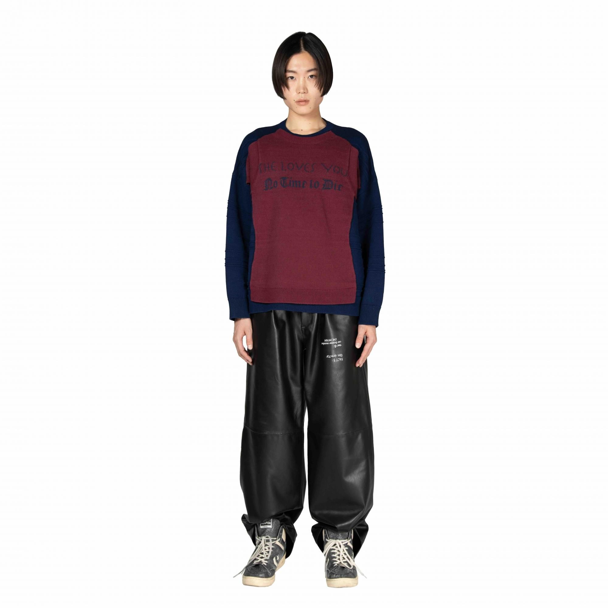 DAIRIKU<br />Docking Lettered Knit / Bordeaux&Navy<img class='new_mark_img2' src='https://img.shop-pro.jp/img/new/icons14.gif' style='border:none;display:inline;margin:0px;padding:0px;width:auto;' />