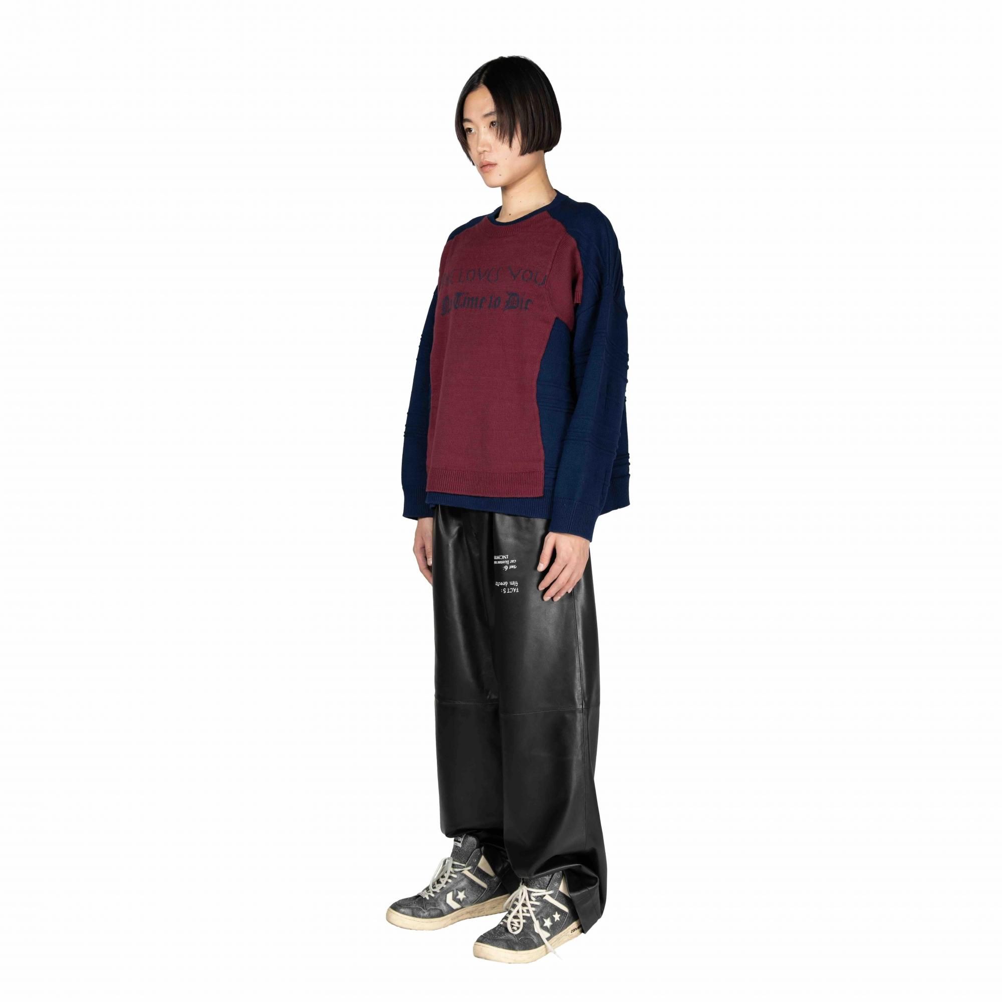 DAIRIKU<br />Docking Lettered Knit / Bordeaux&Navy<img class='new_mark_img2' src='https://img.shop-pro.jp/img/new/icons14.gif' style='border:none;display:inline;margin:0px;padding:0px;width:auto;' />