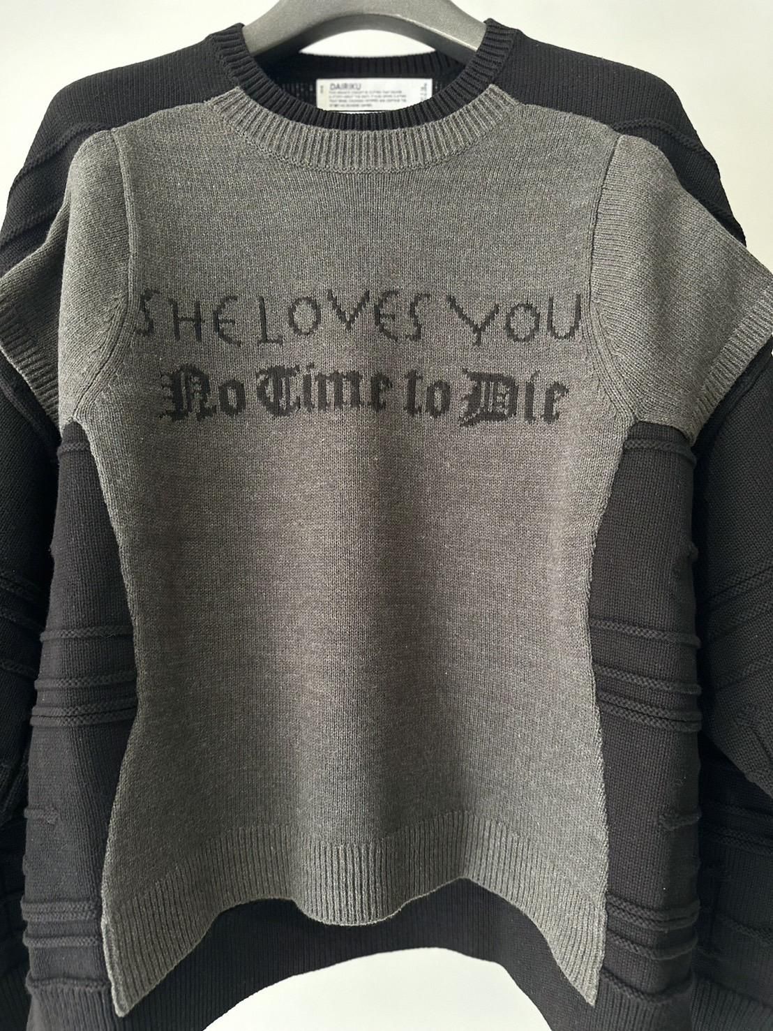 DAIRIKU<br />Docking Lettered Knit / Grey&Black<img class='new_mark_img2' src='https://img.shop-pro.jp/img/new/icons47.gif' style='border:none;display:inline;margin:0px;padding:0px;width:auto;' />