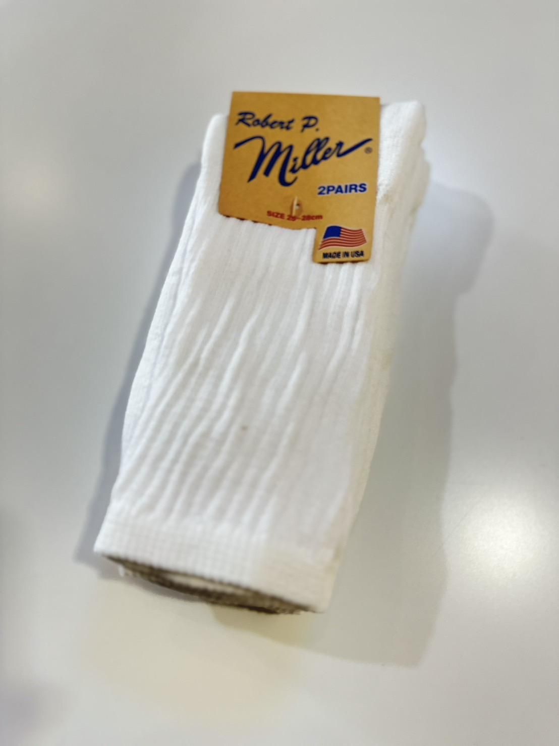 Robert P. miller<br />U.S.A. 2P Crew length socks 25-28cm / WHITE<img class='new_mark_img2' src='https://img.shop-pro.jp/img/new/icons14.gif' style='border:none;display:inline;margin:0px;padding:0px;width:auto;' />