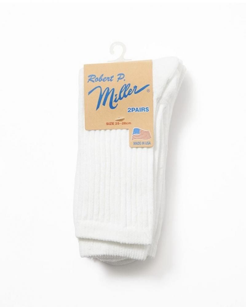 Robert P. miller<br />U.S.A. 2P Crew length socks 25-28cm / WHITE<img class='new_mark_img2' src='https://img.shop-pro.jp/img/new/icons14.gif' style='border:none;display:inline;margin:0px;padding:0px;width:auto;' />