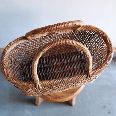 あけびかご/細目こだし編み手提げかご/9寸