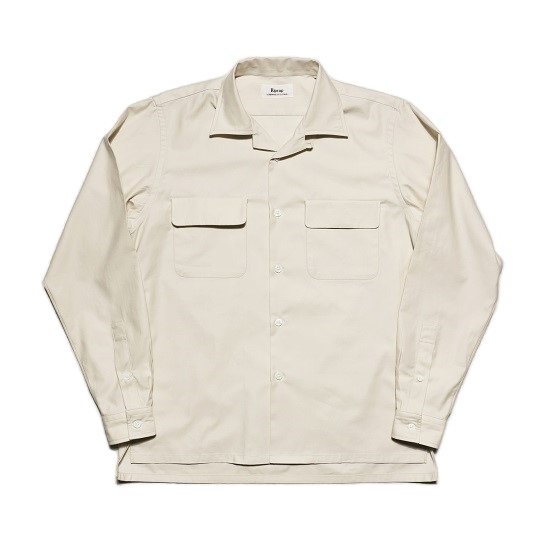 SEMI OPEN COLLAR SHIRTS / NATURAL - horkew