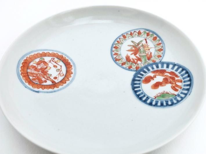 浜野まゆみ 色絵松竹梅紋五寸皿 A - 草堂